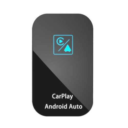 Wireless CarPlay Android Auto Adapter 2-in-1 Carplay Dongle Wired to Wireless Multimedia Box Plug and