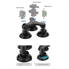 1 Inch Ball Head Mount Triple Twist Suction Cup Car Window Lock Base f