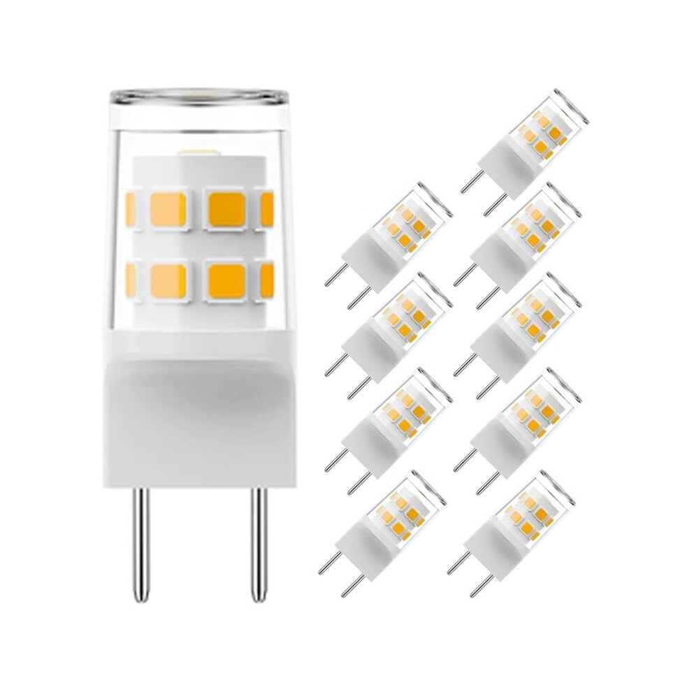 10Pcs G8 Led Bulb 3W Equivalent To G8 Halogen Bulb 20W-25W, T4 Bulb Bi-Pin G8/Gy8.6 Base, G8 Bulb Warn 3000K Light/White