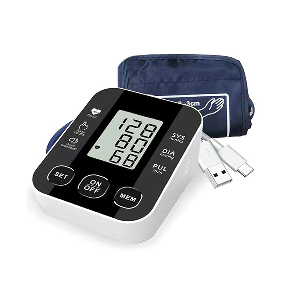 English Voice Arm Tonometer Blood Pressure Monitor Heart Rate Sphygmomanometer Digital Upper Tensiometers Meter Cuff 6132468379672