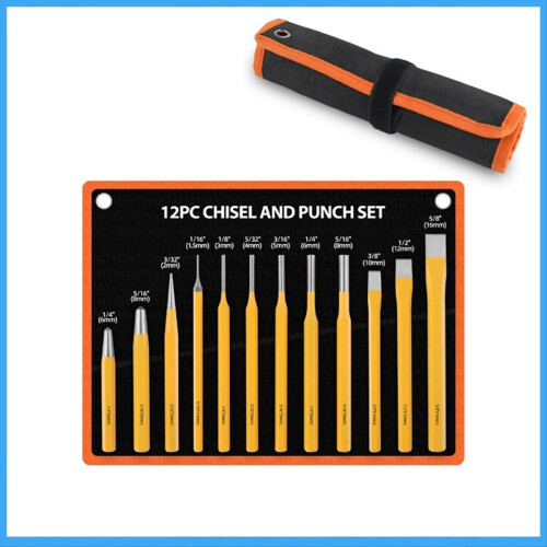 12-Piece Punching Set Masonry Chisel Flat Cylinder 2