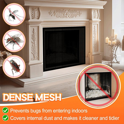 Fireplace Screen,Fireplace Screen Safe Mesh Gate,Fireplace Curtain,for 2