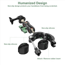 Bicycle Bracket Double Ball Head Magic Arm for 12 Action Camera Acces