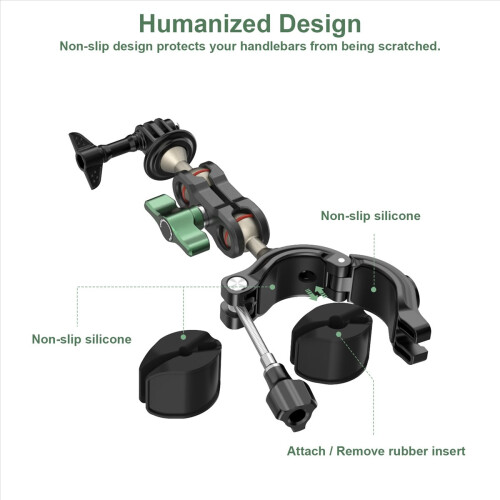 Bicycle Bracket Double Ball Head Magic Arm for 12 Action Camera Acces