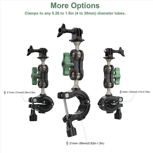 Bicycle Bracket Double Ball Head Magic Arm for 12 Action Camera Acces 2