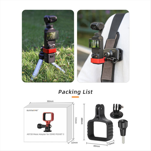 For POCKET3 Metal Multi-Function Convenient Expansion Adapter Head Cam