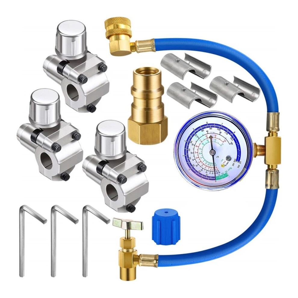 For A/C Refrigerant System Refrigerator Freon Recharge Hose With Gauge 4852827019736