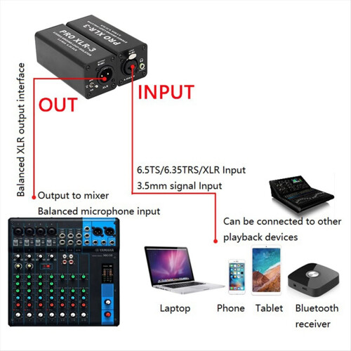 PRO XLR-3 Professional Stereo Ground Loop Isolator 3.5 6.35 XLR Audio 2