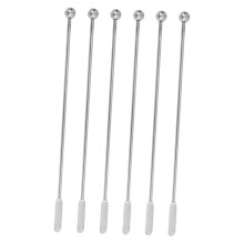 Pack of 6 Reusable Stainless Steel Drink Stirrers Multifunctional Metal Stirrers for Cocktails and Coffee