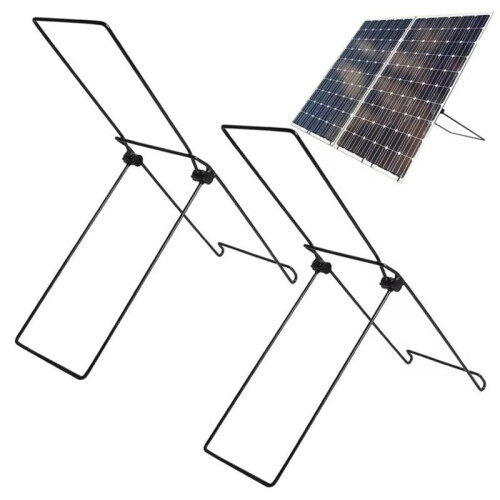 2pcs Garden Solar Panel Stand Solar Panel Holder Steel Panel Mobile Rack Foldable Solar Panel Support Bracket 1