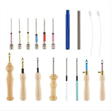Punch Needle Kit, Adjustable Wooden Set Kit for Kids Adults Beginner