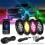 RGB LED Rock Lights, Multifunction Neon Underglow Waterproof Light with APP Control Multicolor Lights for ATV UTV SUV,B 3