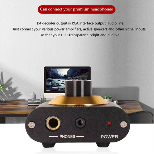 D4 Mini Headphone Amplifier PC External USB Sound Card CM6642 192KHz 1