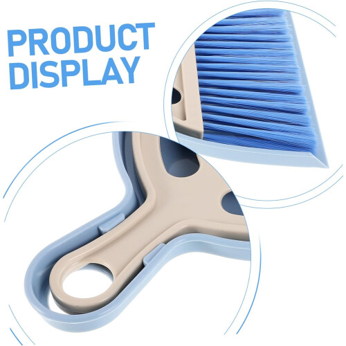 Keyboard Cleaning Brush Mini Dustpan Set for Office Desk Compact Efficient Dust Removal Sky Blue 1
