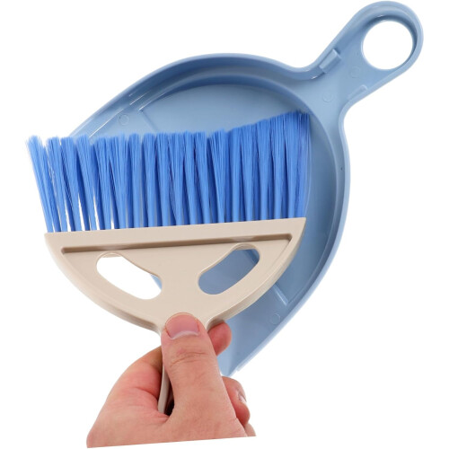Keyboard Cleaning Brush Mini Dustpan Set for Office Desk Compact Efficient Dust Removal Sky Blue 2