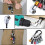 6Pcs Portable Bit Holder Keychain with 105 Multifunction Right Angle 6