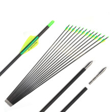 Archery Arrows ID 4.2mm Spine 800 Gold Carbon Arrows for Recurve Bows (25 Inches) Pack of 24