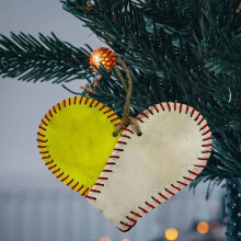 5PCS Vintage Baseball Heart Tree Hanging Pendant DIY Handmade Jewelry