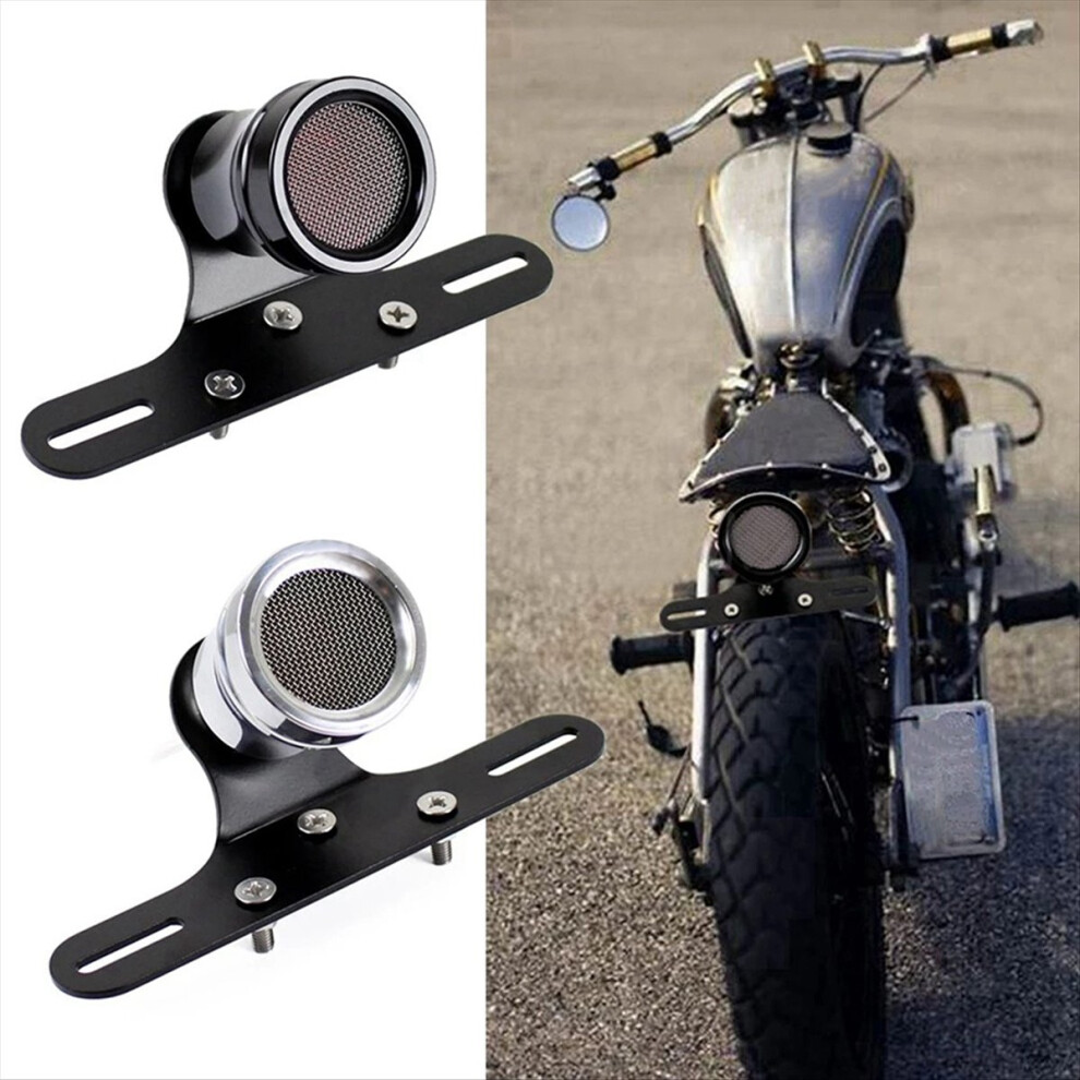 Retro Led Tail Brake Stop Lamp License Plate With Bracket Light/Black 4852827034159