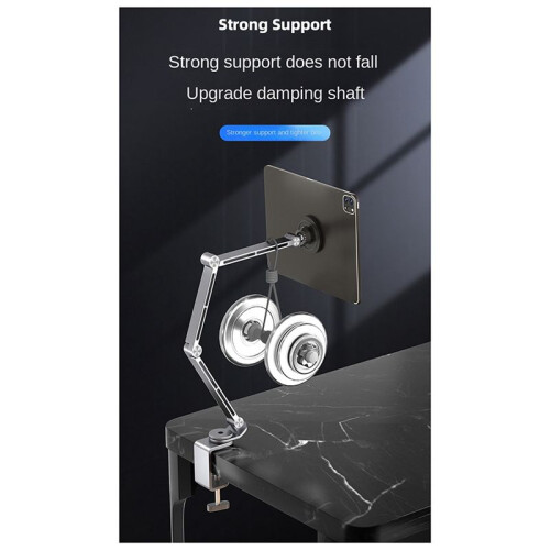 Tablet Stand Desktop Support Stand Phone Holder 360 Rotating Folding Office Fixing Magnetic Bracket Grey 1