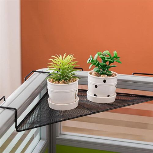 Office Cubicle Shelf, Wire Corner Sundries Storage Rack, Office Cubicle Dormitory Space-Saving Mesh Corner Rack Shelf 2