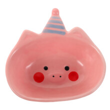 Ceramic Sauce Bowl with Positive Pig Design for Condiments, Dips, Snacks, Small Size