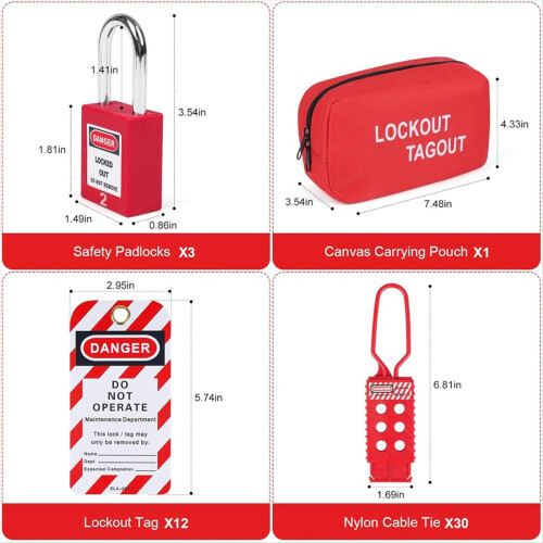 Lockout Tagout Kit Electrical-Group HaspsTags,Lock Out Industrial Tool 2