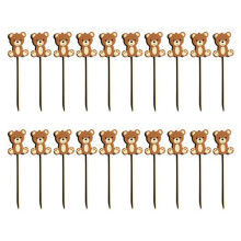 20x Cartoon Bear Cake Toppers Cute Bear Paper Tags for Kids Happy Birthday Party Decorations DIY Gifts Packaging