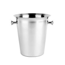 Stainless Steel Ice Bucket with Tong, Double Wall Portable Champagne & Beverage Cooler for Party, Event, Camping (2L)