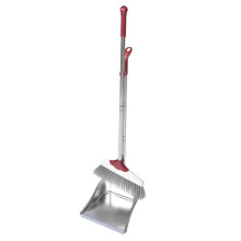 Stainless Steel Handle Broom and Dustpan Set with Ergonomic Design for Indoor and Outdoor Cleaning