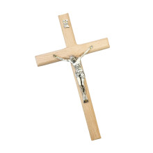 Spiritual Gift Wood Alloy Crucifix Wall Art Precise-Log color