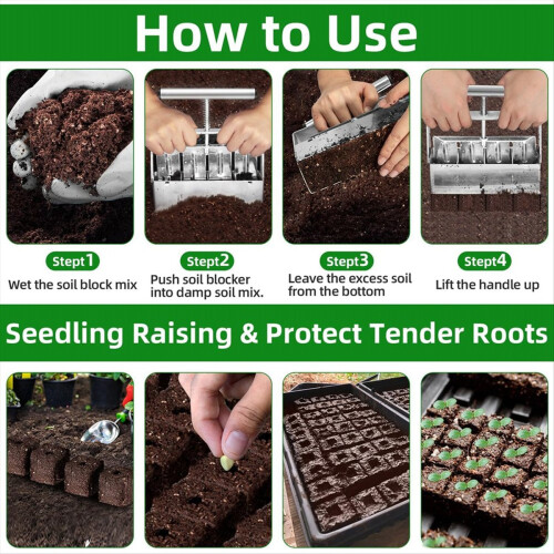 Soil Blocker, Block Maker for Seed Starting with Strong Hand Held, Blo 2