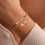 Double Layer Heart Charm Bracelet With Colorful Beads Initial-G 6