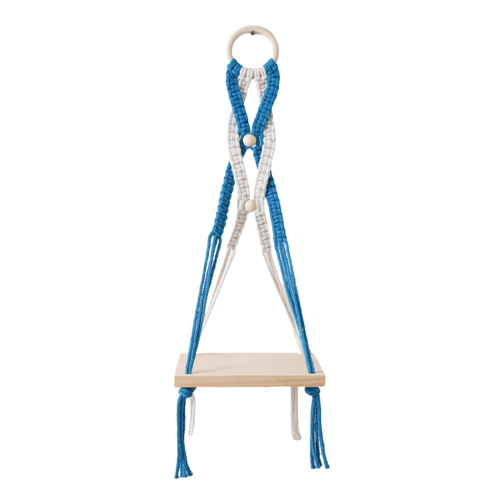 Handmade Macrames Floating Shelves For Artistics-Blue Off White 7695000471474