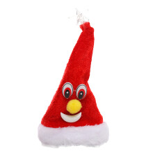 Hata Cóisire Fhéile do Dhaoine Fásta, Hata Santa le Soilsiú LED, Cuir Geal ar Do Shéasúr Saoire (Glas)