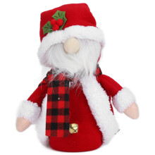 Figiúr Santa 12 orlach, gnómaí tomte líonta le haghaidh boird agus leaca fuinneoige, buan agus frithsheasmhach in aghaidh cuimilt,