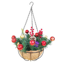 Glowing Christmas Charm, Pre-Lit Artificial Christmas Basket With Battery-Operated Led Lights, For Indoor Outdoor Decoration