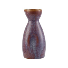 Japanese Style Ceramic Sake Set with Kiln Blue Hip Flask and Kiln Purple Large Pot for Home Dining