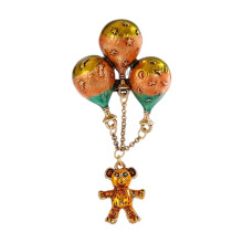 Youthful Balloon Themed Animal Pin Brooch Badge With Flexible