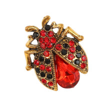 Versatile Rhinestones Pin Jewelry Lightweight Alloy-Silver Red