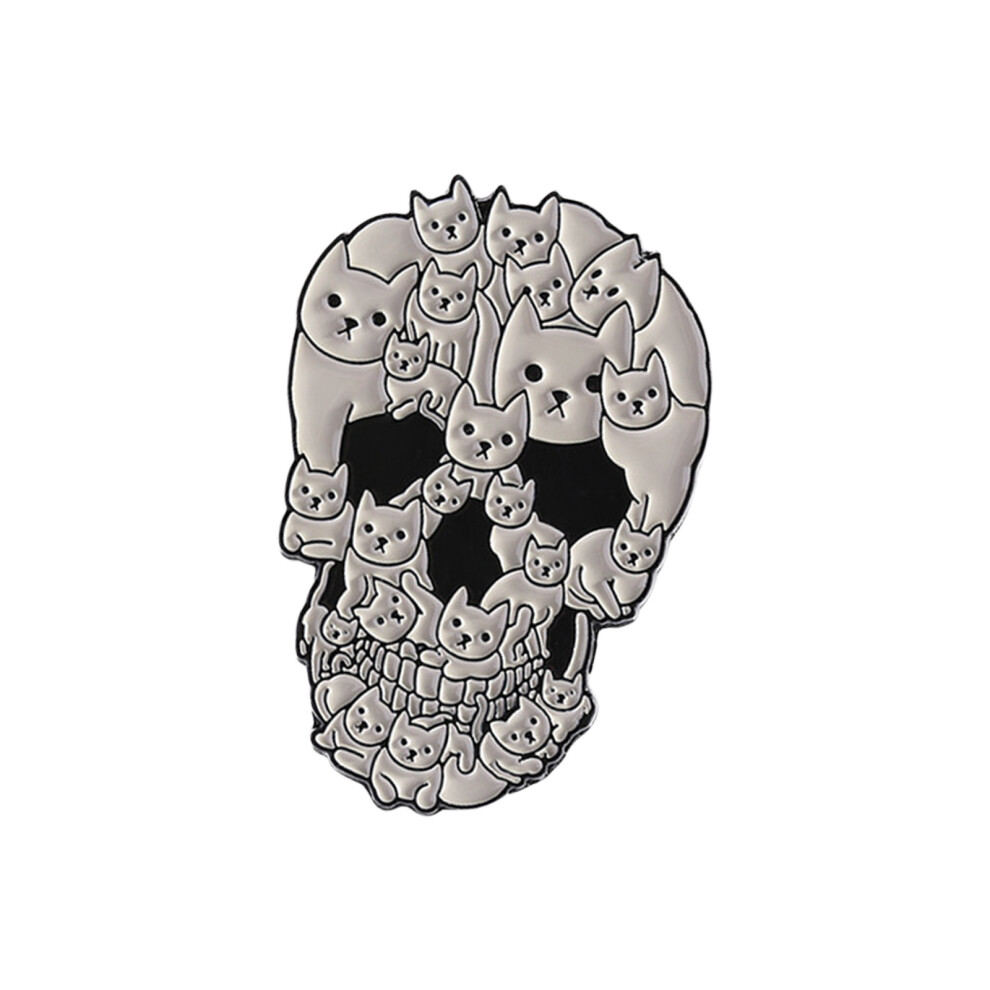 Capricious Skeleton Cats Brooch Playful Alloy-QHXZ3409
