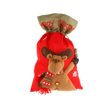 Reusable Drawstring Christmas Bags, Linen Material Holiday Gift Sacks Decorative Christmas Present Wrappers, Suitable For Candies Biscuits Chocolates,