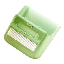 Small Broom and Dustpan Set with Cleaning Brush for Home Office Kitchen Car Detailing Green