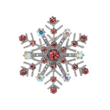 Rhinestones Snowflake Pin Brooch Jewelry For Women Fashion-Pink