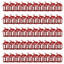 50 Count Eid Mubarak Treat Boxes Eid Candy-Pearlescent red