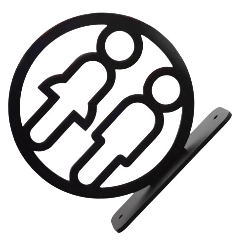 Acrylic Bathroom Identifier for Shops and Salons-black restroom