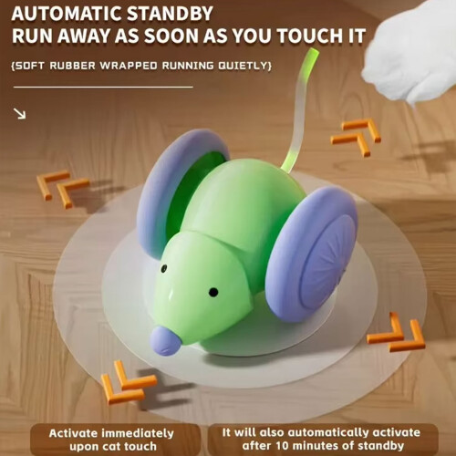 Cats Automatic Toy Rechargeable Interactive Fun Teasing-Green 2