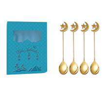 4pcs Stainless Steel Cutlery Set Holiday-All steel golden 4 s