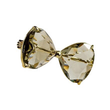 Rhinestones Bowknot Jewelry Pin Secure Back Closure-Dark Brown