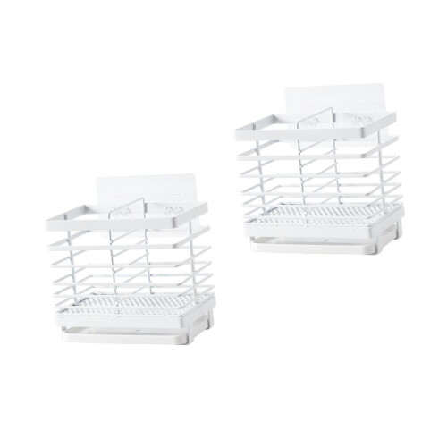 kitchen storage containers chopstick holder wall organizer iron white